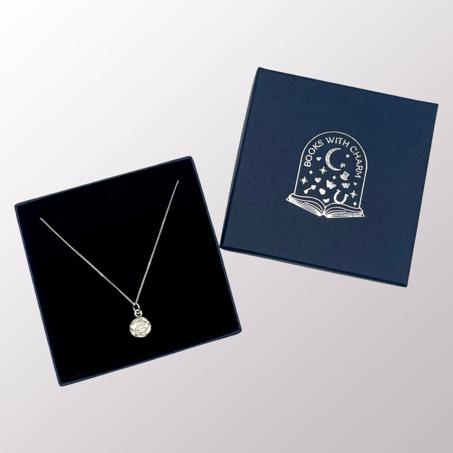 Books with Charm | The Secret Garden Hardback Book with Sterling Silver Rose Charm Necklace in a Gift Box | Free UK Delivery