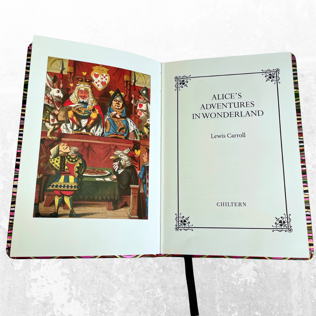 Books with Charm | Alice in Wonderland Hardback Book with Sterling Silver Alice Charm Necklace in a Gift Box | Free UK Delivery