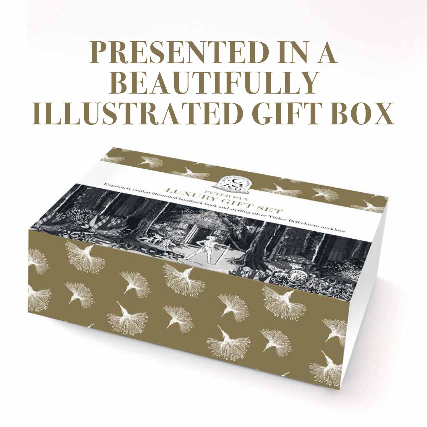 Books with Charm | Peter Pan Hardback Book with Sterling Silver Tinkerbell Charm in Gift Box | Free UK Delivery