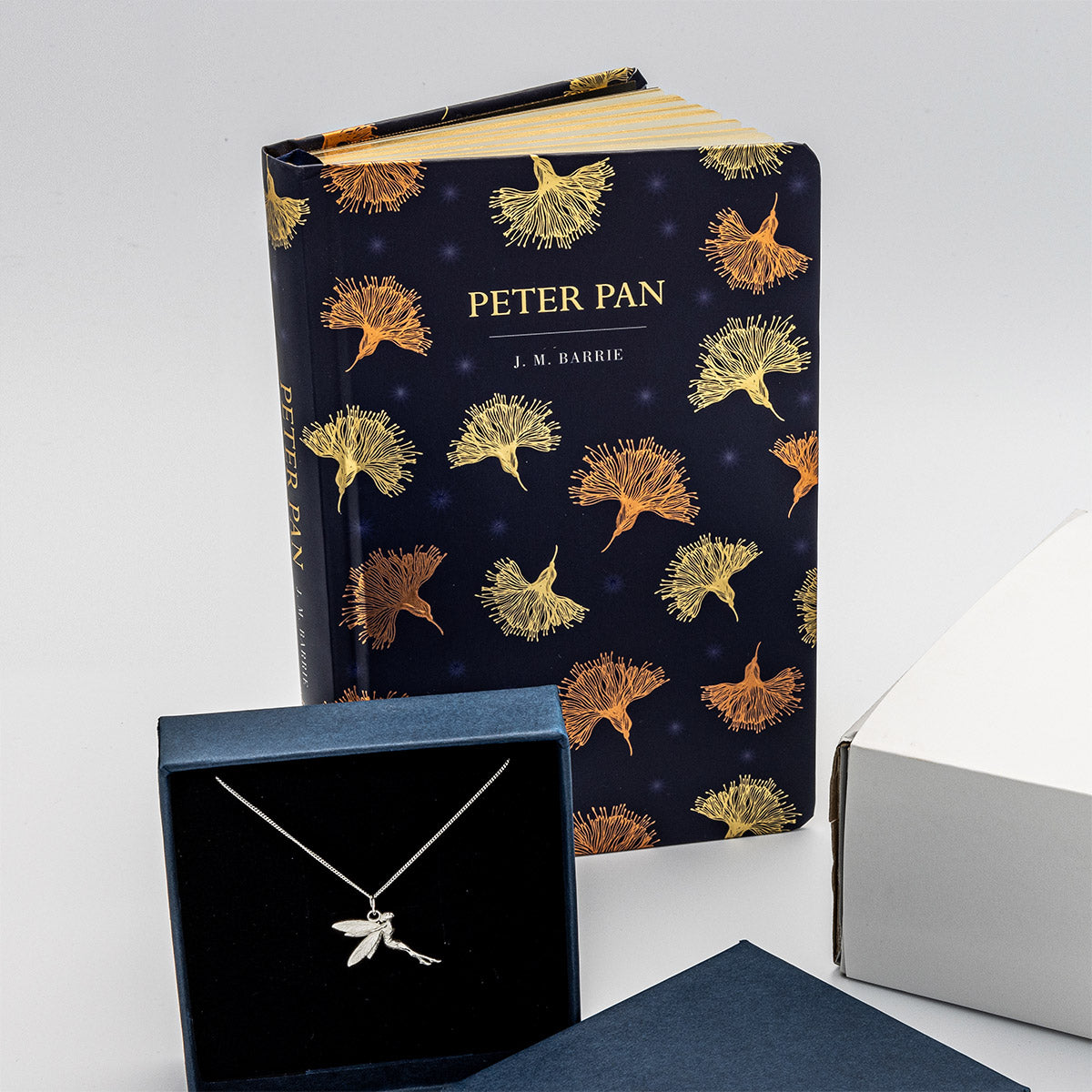 Books with Charm | Peter Pan Hardback Book with Sterling Silver Tinkerbell Charm in Gift Box | Free UK Delivery