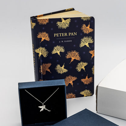 Books with Charm | Peter Pan Hardback Book with Sterling Silver Tinkerbell Charm in Gift Box | Free UK Delivery