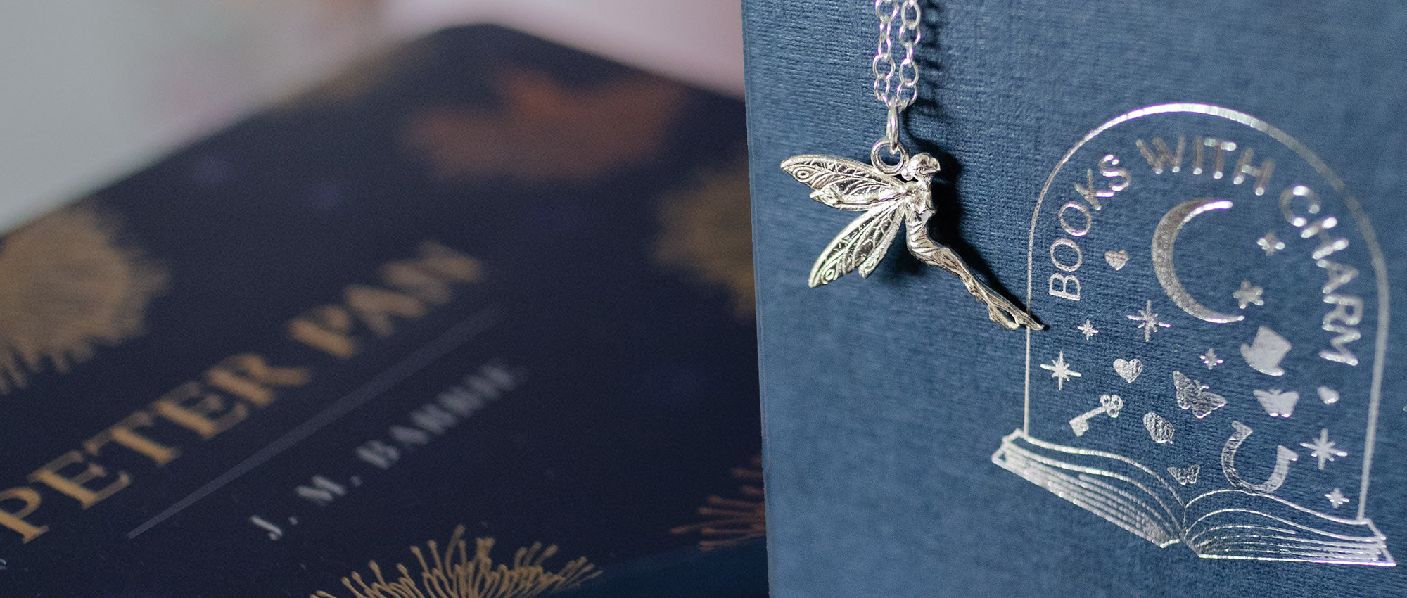 Books with Charm | Tinker Bell Charm Necklace and Peter Pan Hardback Book