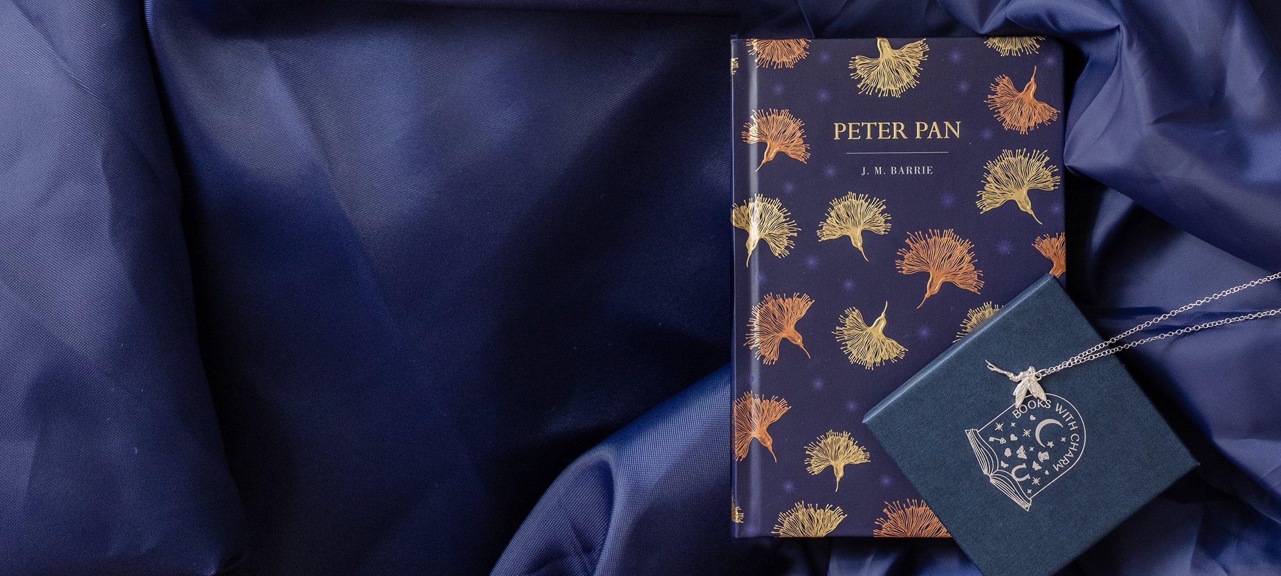 Books with Charm | Tinker Bell Charm Necklace and Peter Pan Hardback Book