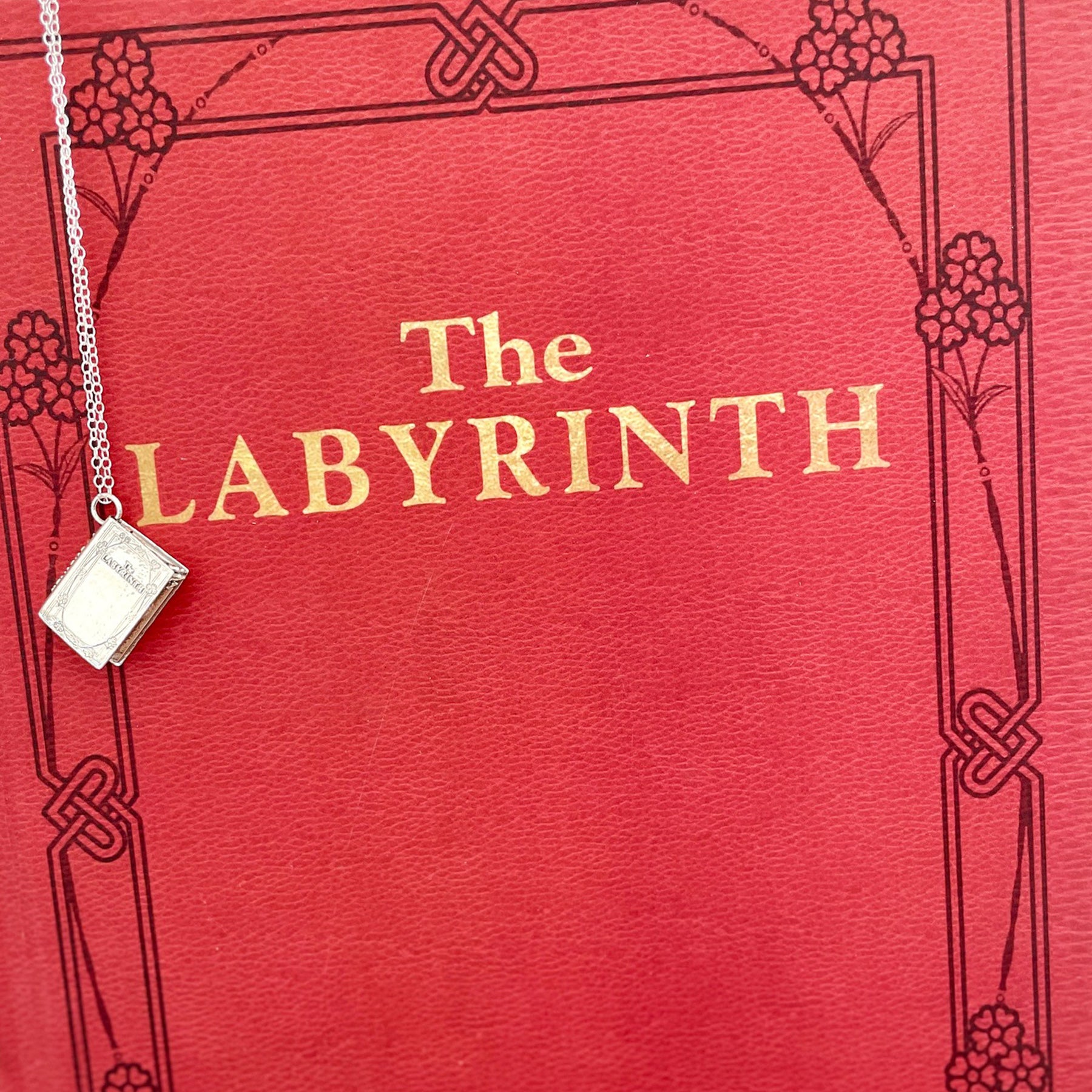 Books with Charm | Labyrinth Movie Book & Silver Charm Book Necklace
